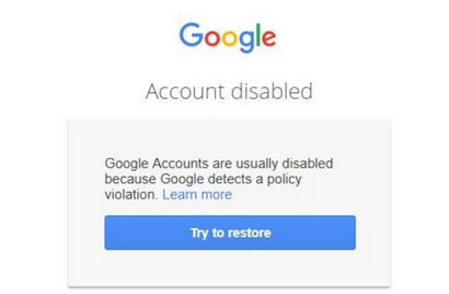 Disable gmail account