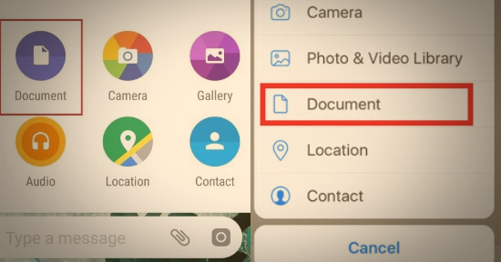 How to send photos as document in whatsapp