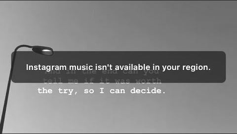 Instagram music isn't available in your region