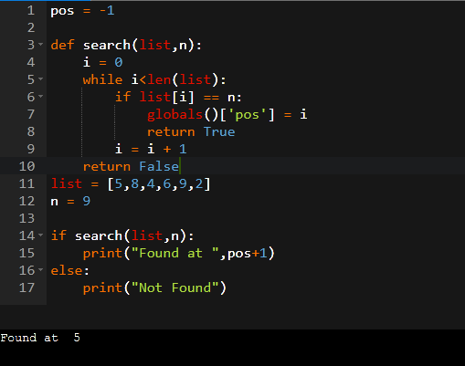 Linear search in python