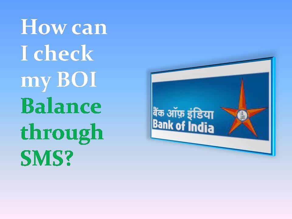 bank of india balance check number